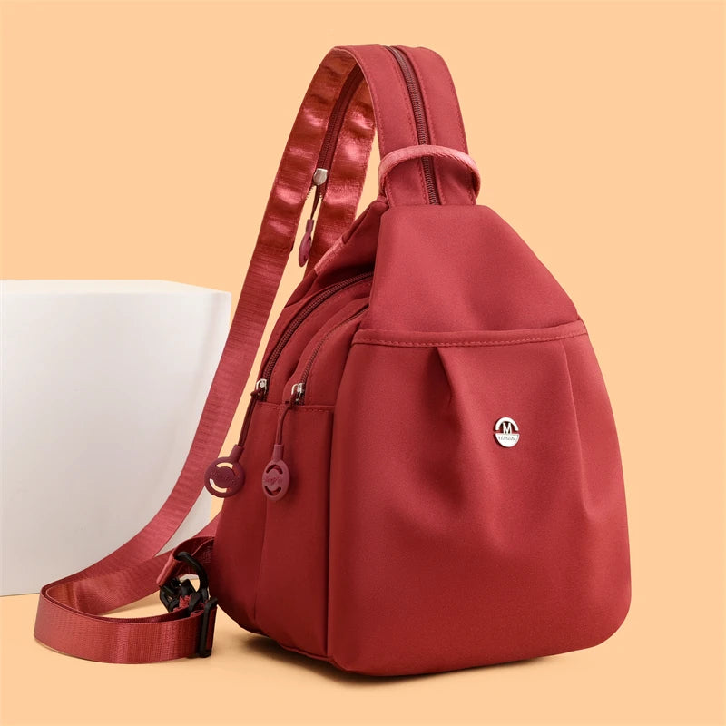 Women's Versatile 3-in-1 Shoulder Chest Bag: Convertible Small Backpack and Crossbody Fanny Pack in Lightweight Nylon