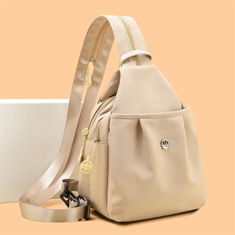 Women's Versatile 3-in-1 Shoulder Chest Bag: Convertible Small Backpack and Crossbody Fanny Pack in Lightweight Nylon
