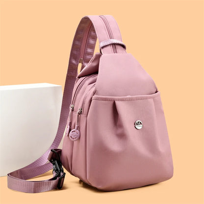 Women's Versatile 3-in-1 Shoulder Chest Bag: Convertible Small Backpack and Crossbody Fanny Pack in Lightweight Nylon